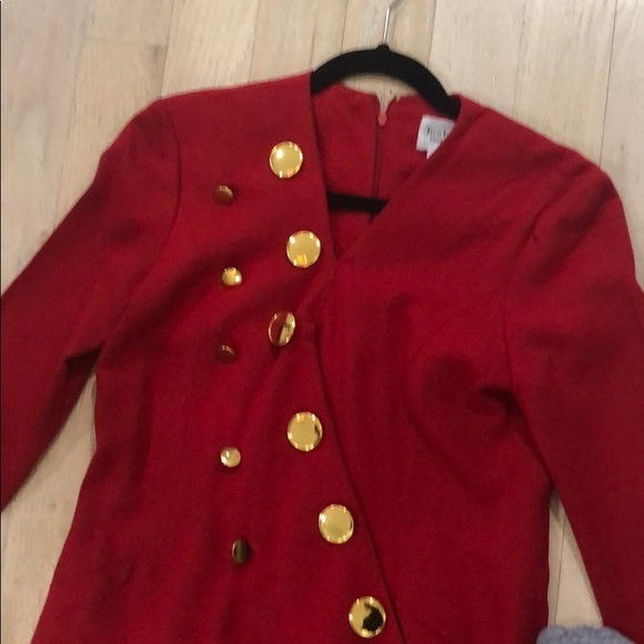 Vintage red dress. Approx size 10 - Picture 3 of 8